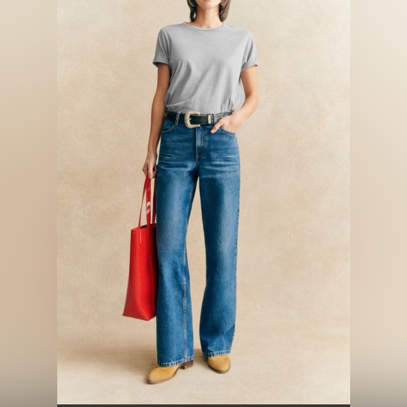 Sezane Pants - Sezane The Wide Leg Trousers Deep Blue - Size 6